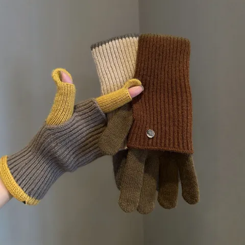 Gants en Tricot Chauds d'Hiver pour Femmes Écran Tactile Multicolore