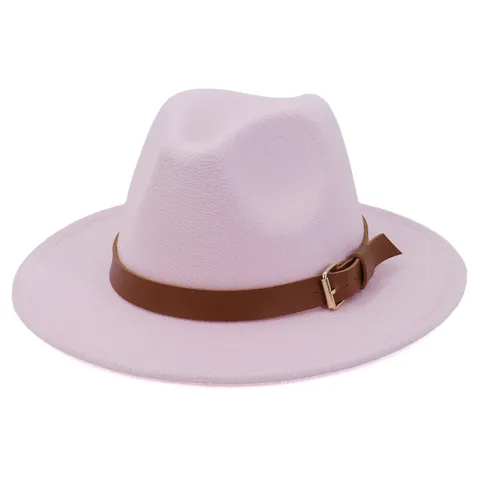 Unisex Wool Felt Fedora Hat Wide Brim British Style Jazz Cap Vintage Panama Hat Winter Autumn Fashion Headwear