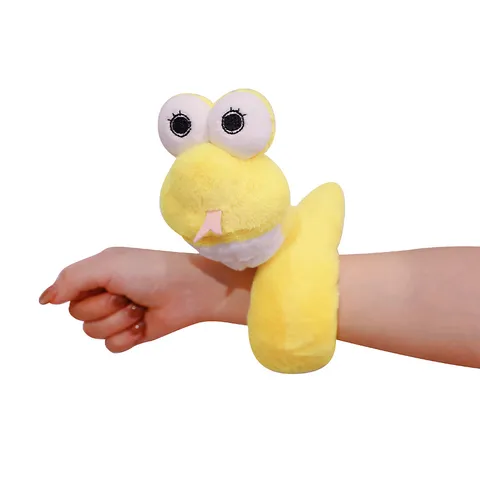 Cute Snake Slap Bracelet Plush Toy Soft Animal Stuffed Doll Wrist Band Decoration Birthday Holiday Gift