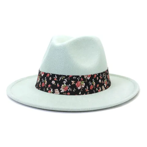 Unisex Fedora Hat Wool Blend Flat Brim Wide Brim Jazz Hat Casual Outdoor Sun Protection Fashion Cap For Men Women