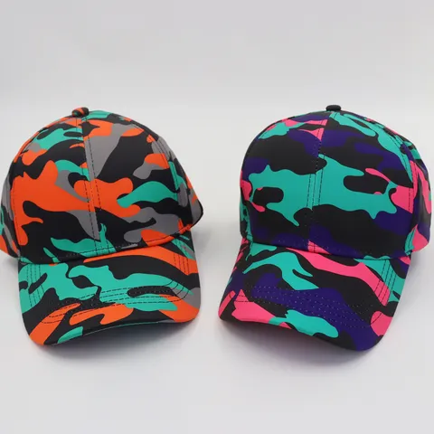 Unisex Acrylic Camouflage Baseball Cap Adjustable Outdoor Sports Sun Protection Embroidered Hat Casual Wear