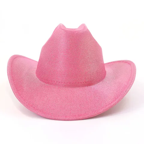 Cappello da Cowboy Occidentale Unisex Tesa Larga Cappello Fedora Jazz Paillettes Luminoso Festa all Aperto
