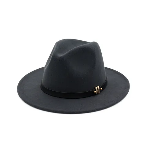 Women Woolen Felt Fedora Hat British Retro Flat Brim Jazz Cap Elegant Autumn Winter Chic Official Hat