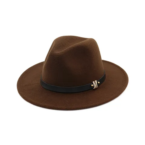 Women Woolen Felt Fedora Hat British Retro Flat Brim Jazz Cap Elegant Autumn Winter Chic Official Hat