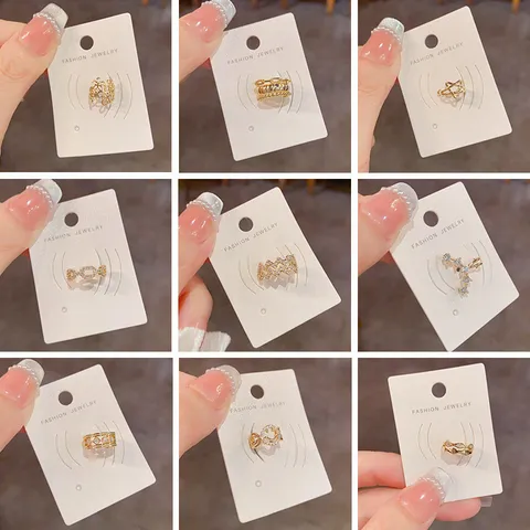 Minimalist Kupfer Strass Ear Cuff Für Damen Einzigartiges Design Ohne Piercing Ohrclip Mode Schmuck Zubehör Gold Silber Vergoldet