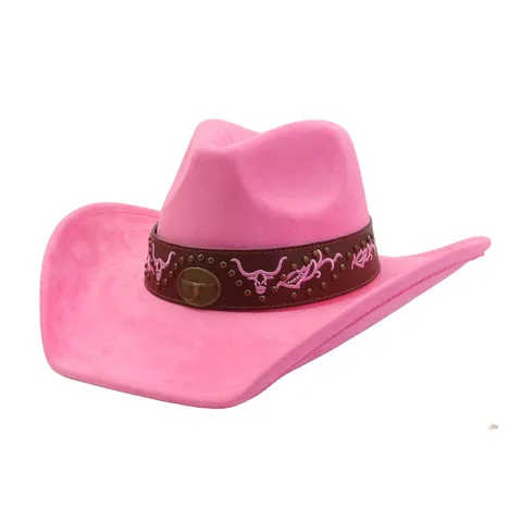 Classic Suede Fedora Cowboy Hat Wide Brim Jazz Hat For Men Women Fall Winter