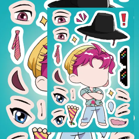 Waterproof Cartoon Girl Group Puzzle Stickers DIY Handmade Decorative Graffiti Decals For Kids School Children