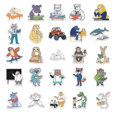 Cute Cartoon Educational Character Waterproof Stickers DIY Decals For Luggage Phone Case Skateboard Laptop Decoration