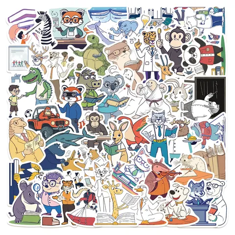 Cute Cartoon Educational Character Waterproof Stickers DIY Decals For Luggage Phone Case Skateboard Laptop Decoration