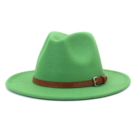 Unisex British Style Wool Felt Fedora Hat Wide Brim Panama Hat Autumn Winter Casual Jazz Cap Fashion Sun Hat