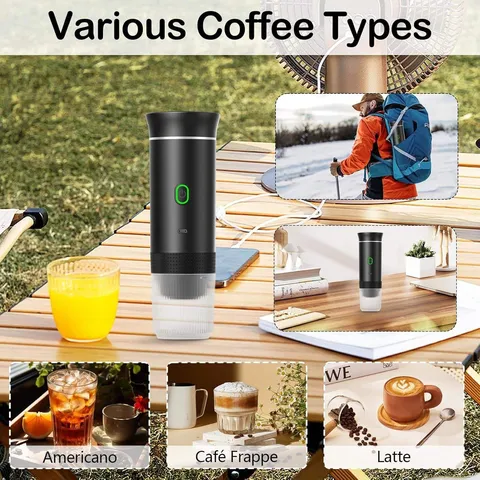 Portable Electric Capsule Coffee Machine Mini Wireless Heating Espresso Maker For Home Outdoor Travel