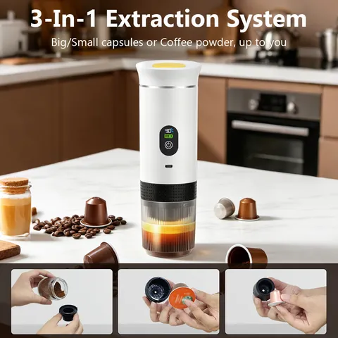 Portable Electric Coffee Maker Wireless Fast Charging Espresso Maker 3 In 1 Capsule Coffee Machine For Travel Office Car