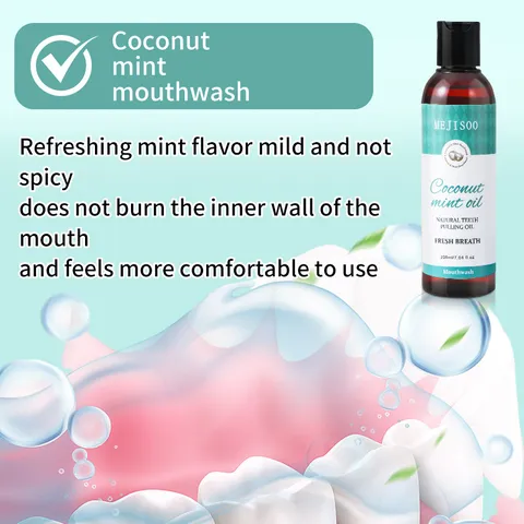Coconut Mint Mouthwash Natural Teeth Pulling Oil Fresh Breath Oral Care Liquid Daily Cleaning Mouth Wash