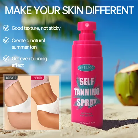 Spray Auto-Bronzant Longue Durée Hydratant Bronzant Corps Séchage Rapide Uniforme Sans Traces pour Peau Lumineuse