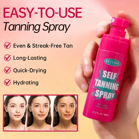Spray Auto-Bronzant Longue Durée Hydratant Bronzant Corps Séchage Rapide Uniforme Sans Traces pour Peau Lumineuse