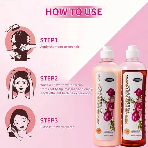 Onion Rosemary Biotin Shampoo And Conditioner Hair Growth Deep Cleansing Hair Care Treatment For Women