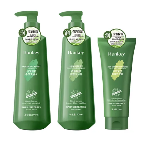 Set de Cuidado Personal Diario Hankey Champú Control de Grasa Gel de Ducha Acondicionador Suavizante