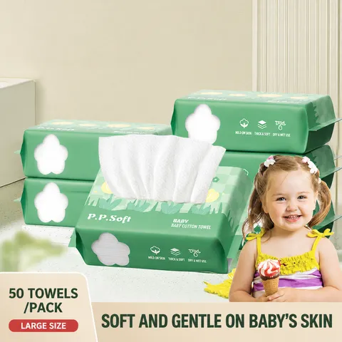 Salviette Detergenti Viso Monouso Cotone Morbido Asciugamani Viso per Neonati Doppio Uso Secco e Umido Delicate