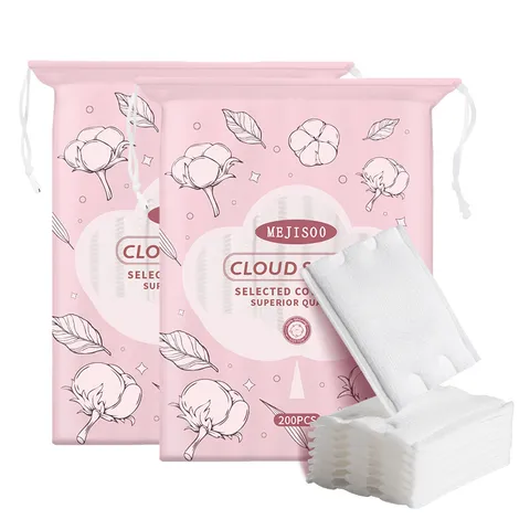 Almohadillas Desmaquillantes de Algodón Puro Toallitas Limpiadoras Faciales Suaves Almohadillas Cosméticas Prensadas de Doble Cara