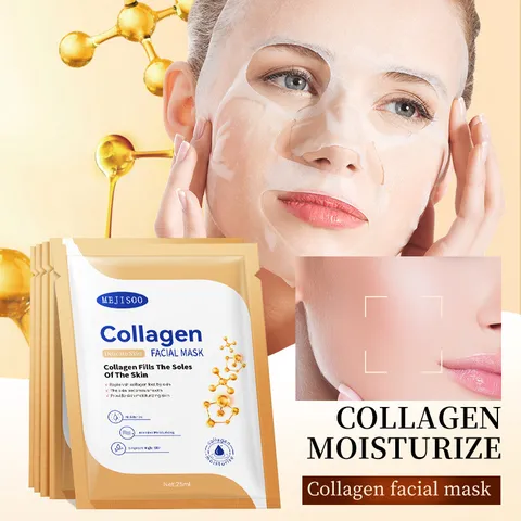 Collagen Facial Mask Deep Hydrating Moisturizing Anti-Aging Nourishing Sheet Mask Facial Skincare Treatment For Women