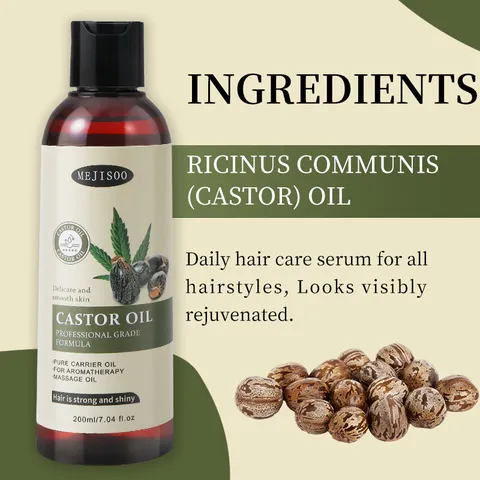Pure Castor Oil For Hair And Skin Care Organic Cold Pressed Carrier Oil Natural Moisturizing Body Massage Oil