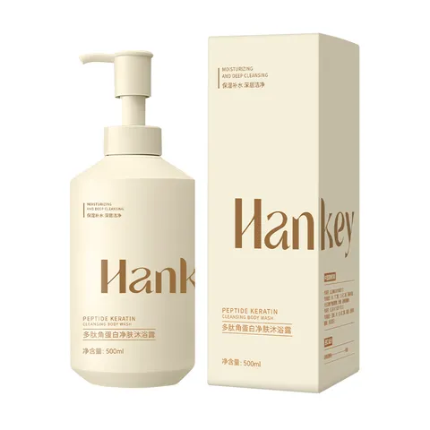 Hankey Polypeptide Kératine Gel Douche Nettoyant Et Shampooing Volumateur Hydratant Soin Profond Cheveux Et Peau