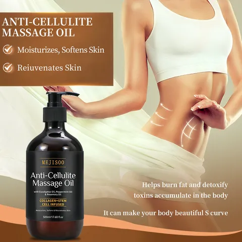 Huile de Massage Corporelle Anti-Cellulite Professionnelle Huile Essentielle d'Extrait Végétal Raffermissante et Hydratante pour Soin Corps Entier