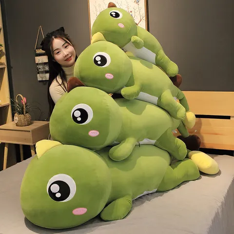 Grande Lindo Dinosaurio De Peluche De Ojos Grandes Juguete De Peluche Suave Animal Dinosaurio Almohada Cojín Muñeca Regalo Para Niños Niñas