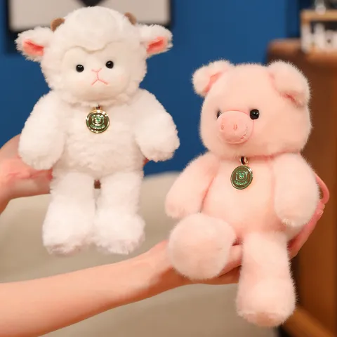 Cute Animal Plush Toy Stuffed Doll Desktop Decor Kawaii Panda Bunny Bear Plushie Birthday Gift For Kids Girls