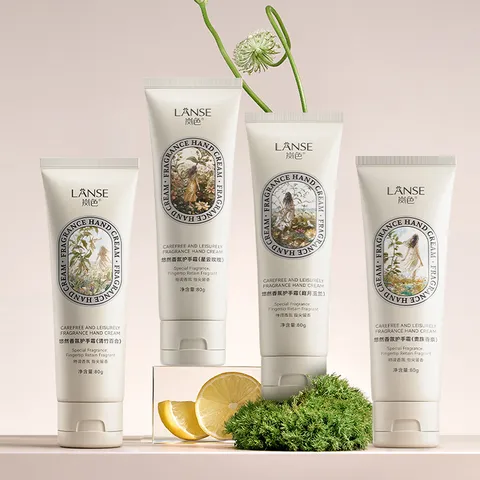 LANSE Fragrance Hand Cream Moisturizing Hydrating Nourishing Hand Care Cream Plant Extract Portable Hand Lotion