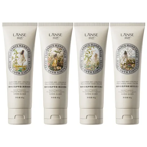 LANSE Fragrance Hand Cream Moisturizing Hydrating Nourishing Hand Care Cream Plant Extract Portable Hand Lotion