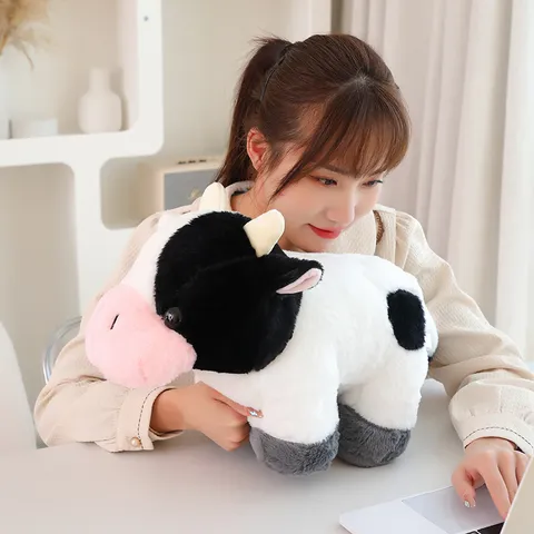 Giocattolo di Peluche Mucca di Simulazione Carino Animale Impagliato Morbido Compagno Cuscino Bambola Regalo di Compleanno Per Bambini