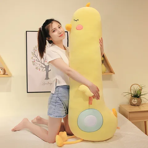Cute Yellow Duck Plush Toy Long Pillow Soft Stuffed Animal Body Pillow Cute Sleep Companion Doll Gift For Kids