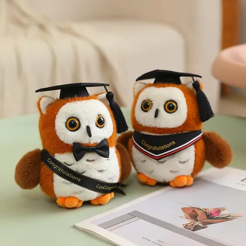 Süße Eule Plüschtier Abschlussgeschenk Doktorhut Stofftier Puppe Schultasche Anhänger Abschlussaison Souvenir