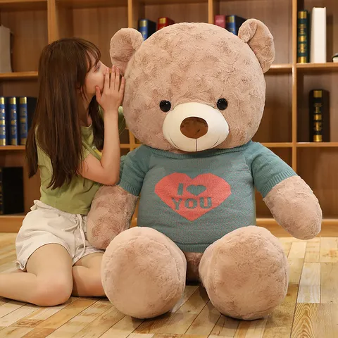 Large Sweater Teddy Bear Plush Toy Cute Stuffed Animal Soft Cuddling Doll Birthday Gift