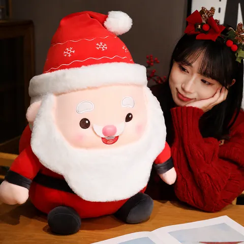 Weihnachtsmann Plüschfigur Gestopfte Puppe Festliche Feiertagsdeko Kissen