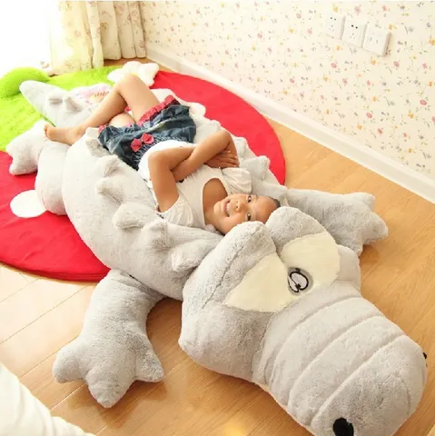 Cute Giant Crocodile Plush Toy Soft Stuffed Animal Pillow Lying Alligator Doll Large Floor Mat Birthday Gift For Kids
