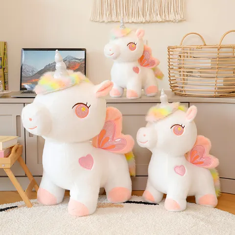 Cute Dream Angel Unicorn Plush Toy Stuffed Animal Pony Doll Soft Hugging Pillow for Kids Room