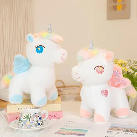 Cute Dream Angel Unicorn Plush Toy Stuffed Animal Pony Doll Soft Hugging Pillow for Kids Room