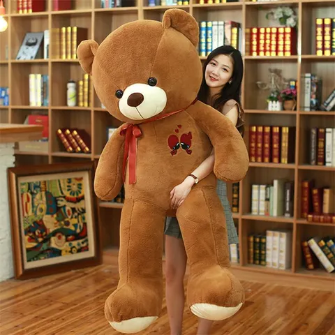 Large Cute Couple Ribbon Teddy Bear Plush Toy Stuffed Animal Hugging Bear Doll Valentine Wedding Gift