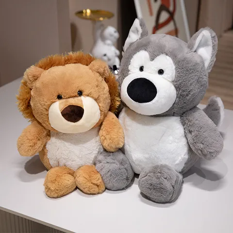 Lindo Gordo Husky Panda León Perro Juguete de Peluche Animal Relleno Almohada Suave Regalo Cumpleaños