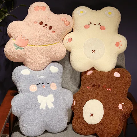 Japanisch Süß Bär Plüsch Kissen Gefüllt Tier Puppe Auto Lendenwirbelstütze Büro Stuhl Kissen Weiches Spielzeug