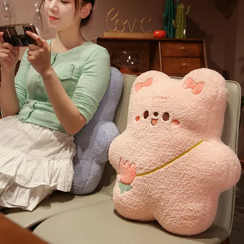 Japanisch Süß Bär Plüsch Kissen Gefüllt Tier Puppe Auto Lendenwirbelstütze Büro Stuhl Kissen Weiches Spielzeug