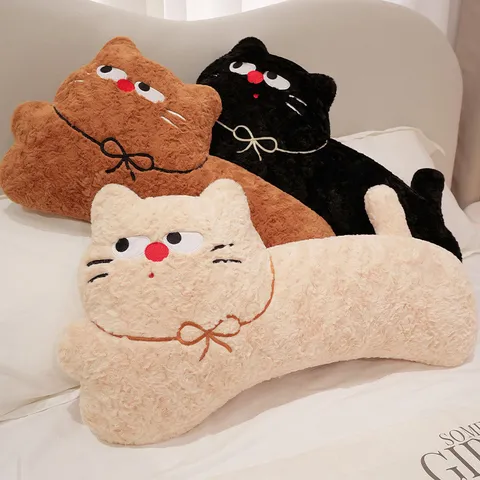 Cute Cartoon Cat Long Plush Pillow Stuffed Animal Doll Soft Body Pillow Cute Cat Cushion Bed Sleep Pillow Gift