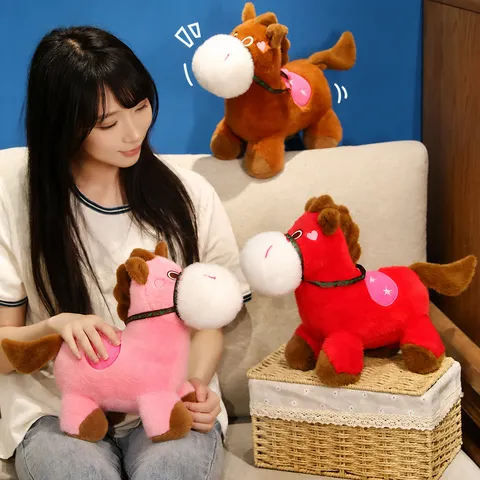 Lindo Pony Arco Iris Juguete de Peluche Animal de Peluche Suave Dibujos Animados Caballo Muñeca PP Algodón Relleno Almohada para Regalo de Niños