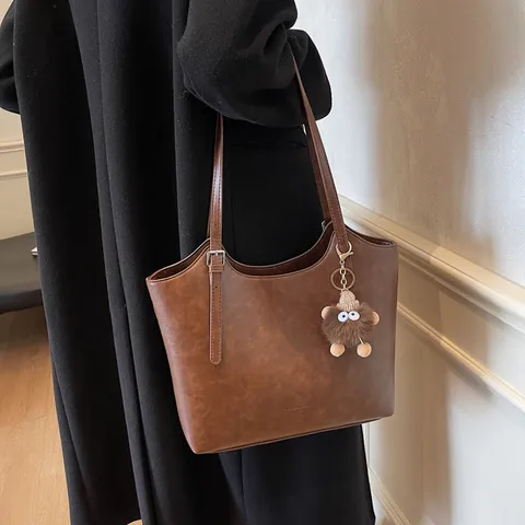 Retro Damen Große Kapazität Tote Bag Oxford Gewebe Lässig Pendeln Umhängetasche Mode Handtasche Mit Anhängern