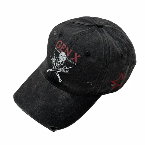 Gorra de Béisbol Vintage de Algodón Lavado Unisex Estampado Deslavado Protección Solar