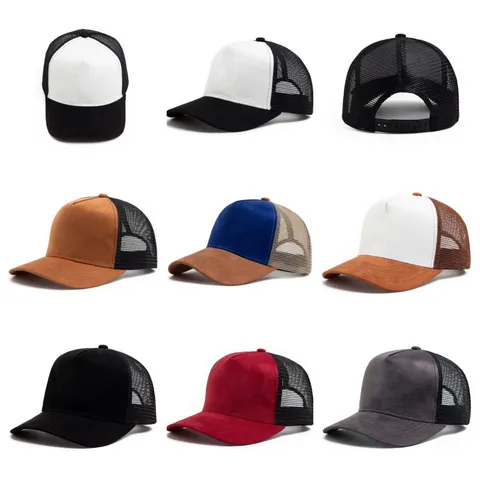 Gorra de Béisbol de Empalme de Ante Gorra Trucker de Cinco Paneles Borde Curvado Malla Transpirable Sombrero de Protección Solar para Hombres Mujeres