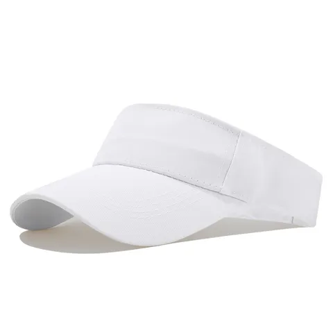 Coton Couleur Unie Casquette Visière Respirant Réglable Dessus Vide Chapeau Pour Course en Plein Air Sport Voyage Mode Décontracté