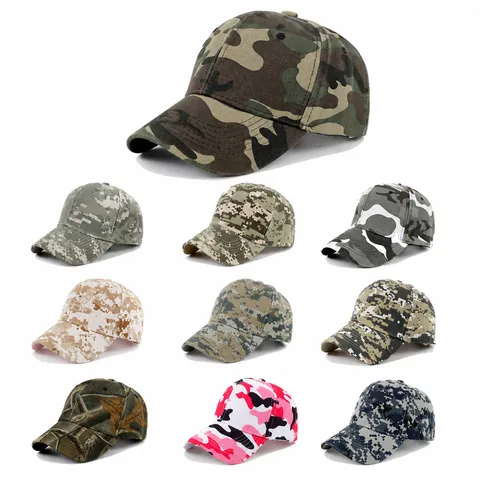 Gorra de Béisbol de Camuflaje Táctico Unisex Sombrero de Protección Solar Exterior Ajustable